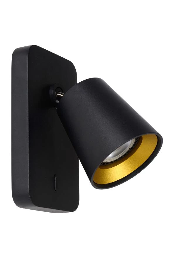 Lucide TURNON - Bedside lamp / Wall light - LED Dim to warm - GU10 - 1x5W 2200K/3000K - Black - turned off